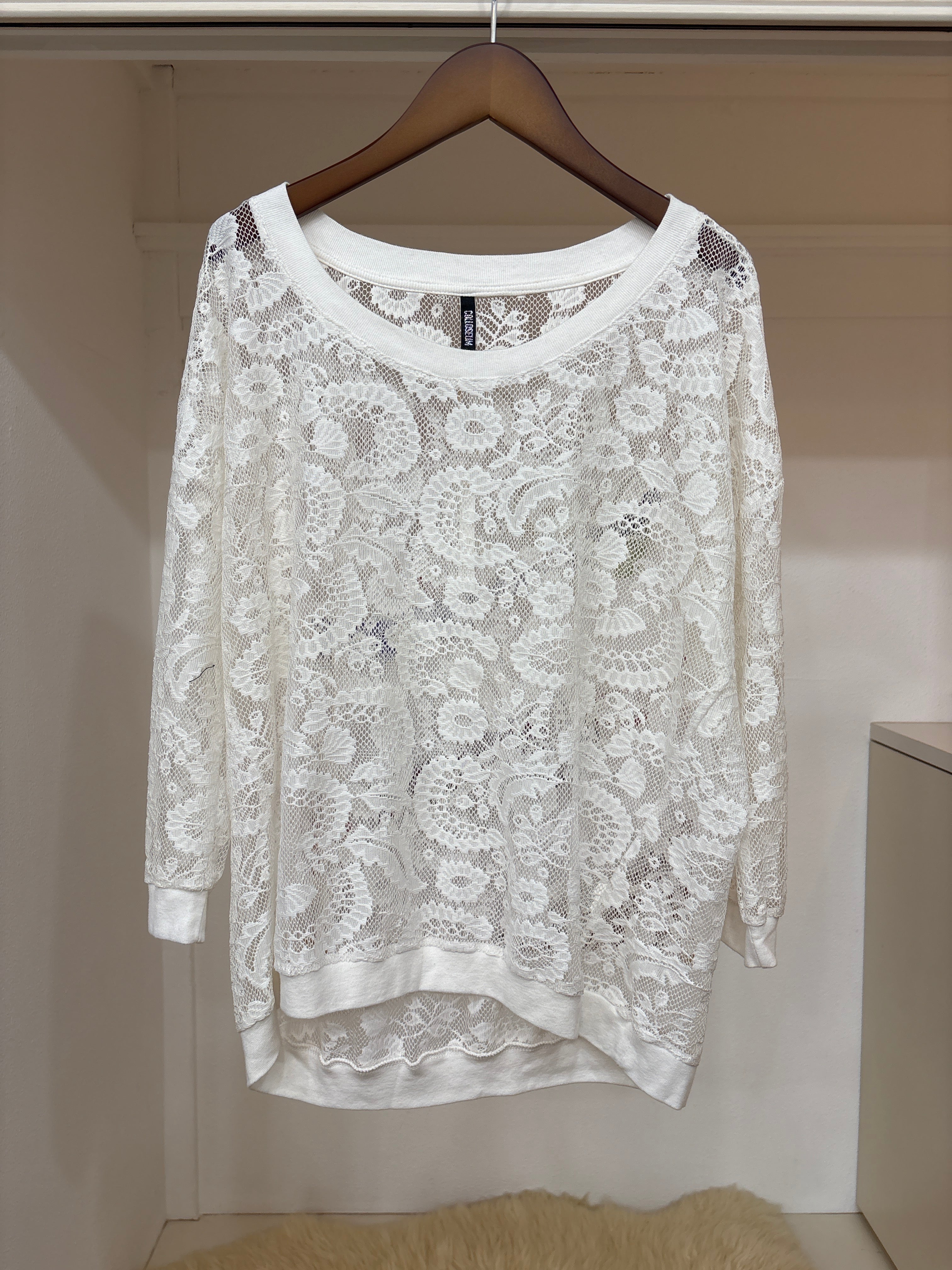 white lace pullover