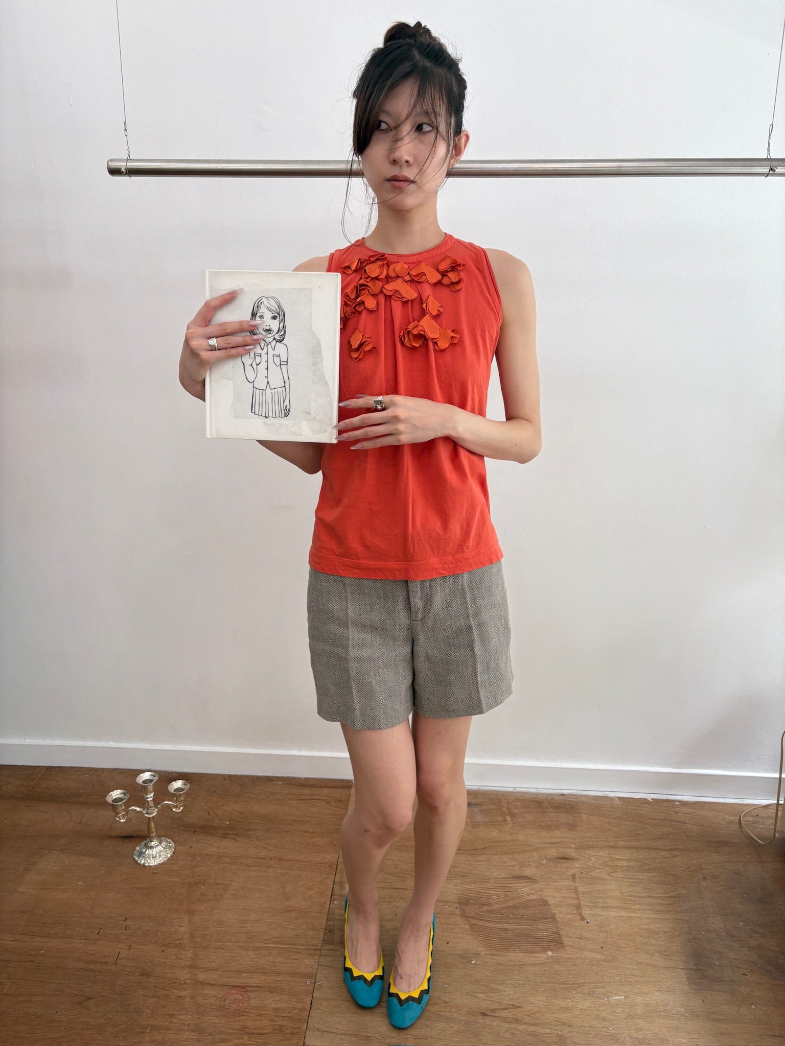 Orange flower tanktop