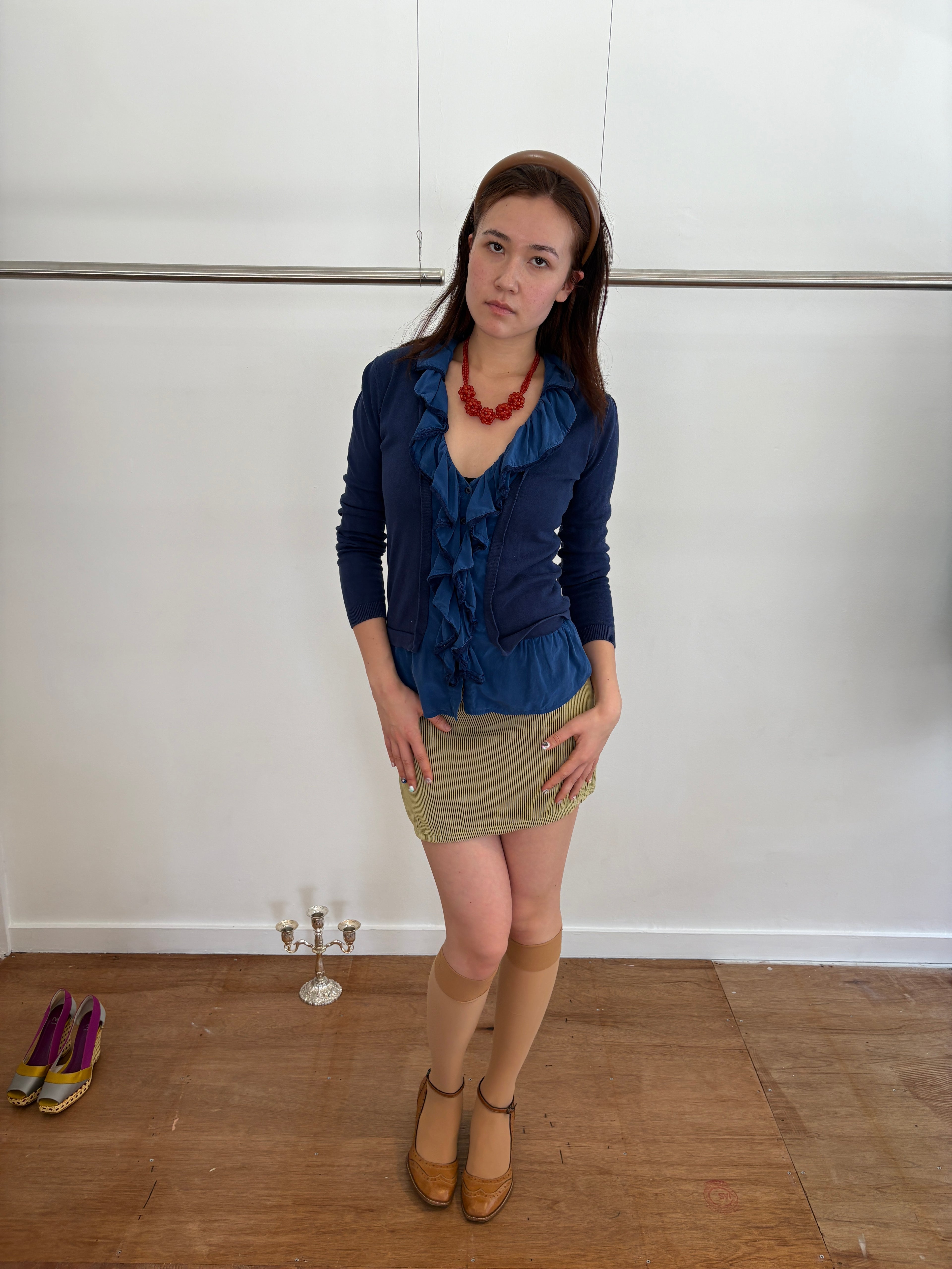 blue layered top