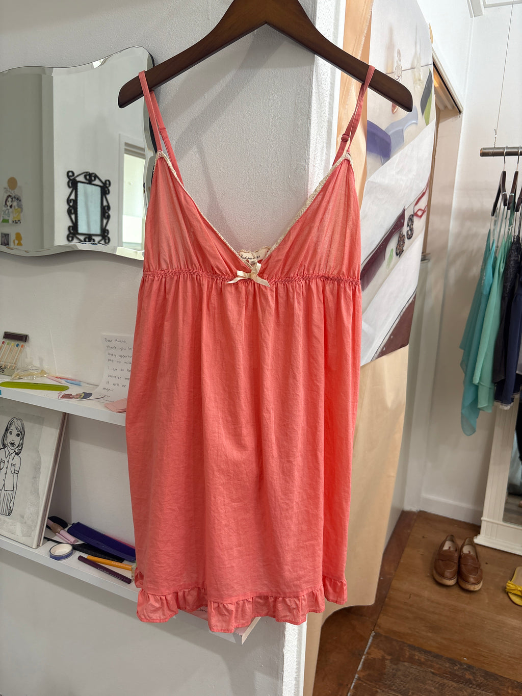 pink cami mini dress