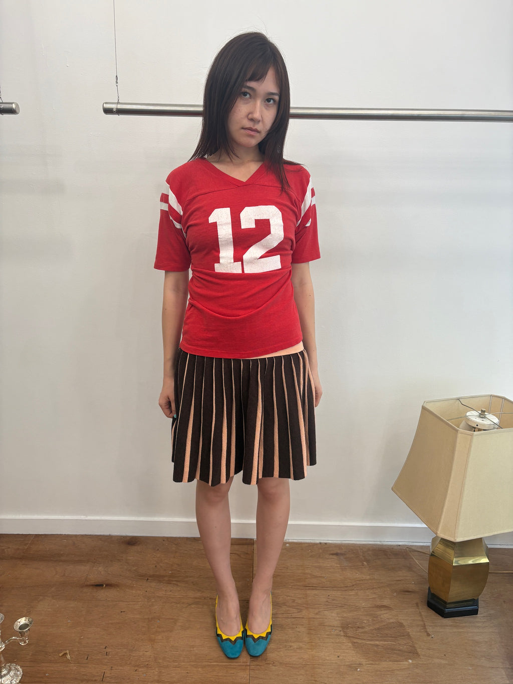 stripe knit skirt
