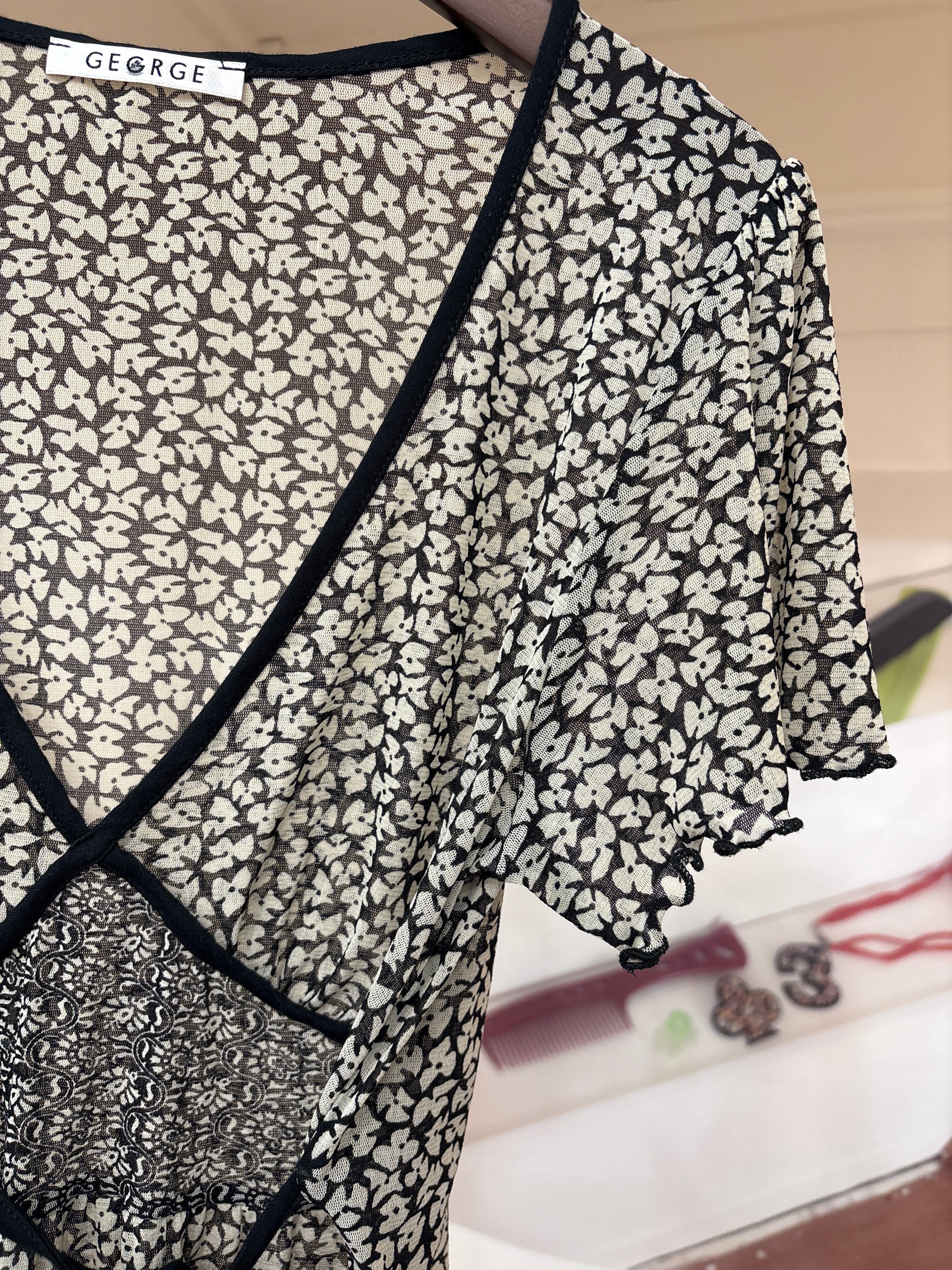 sheer flower top