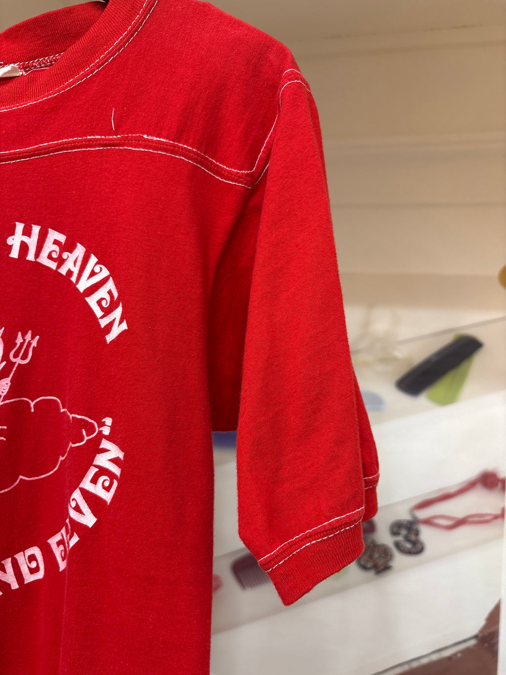 70's red football tee