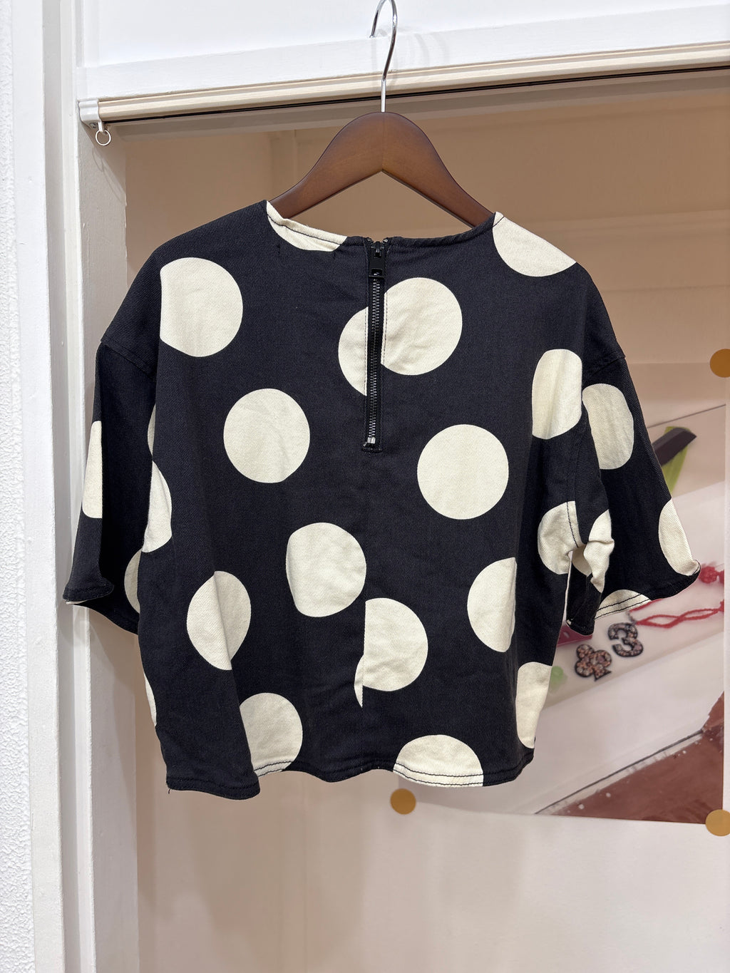dot denim top