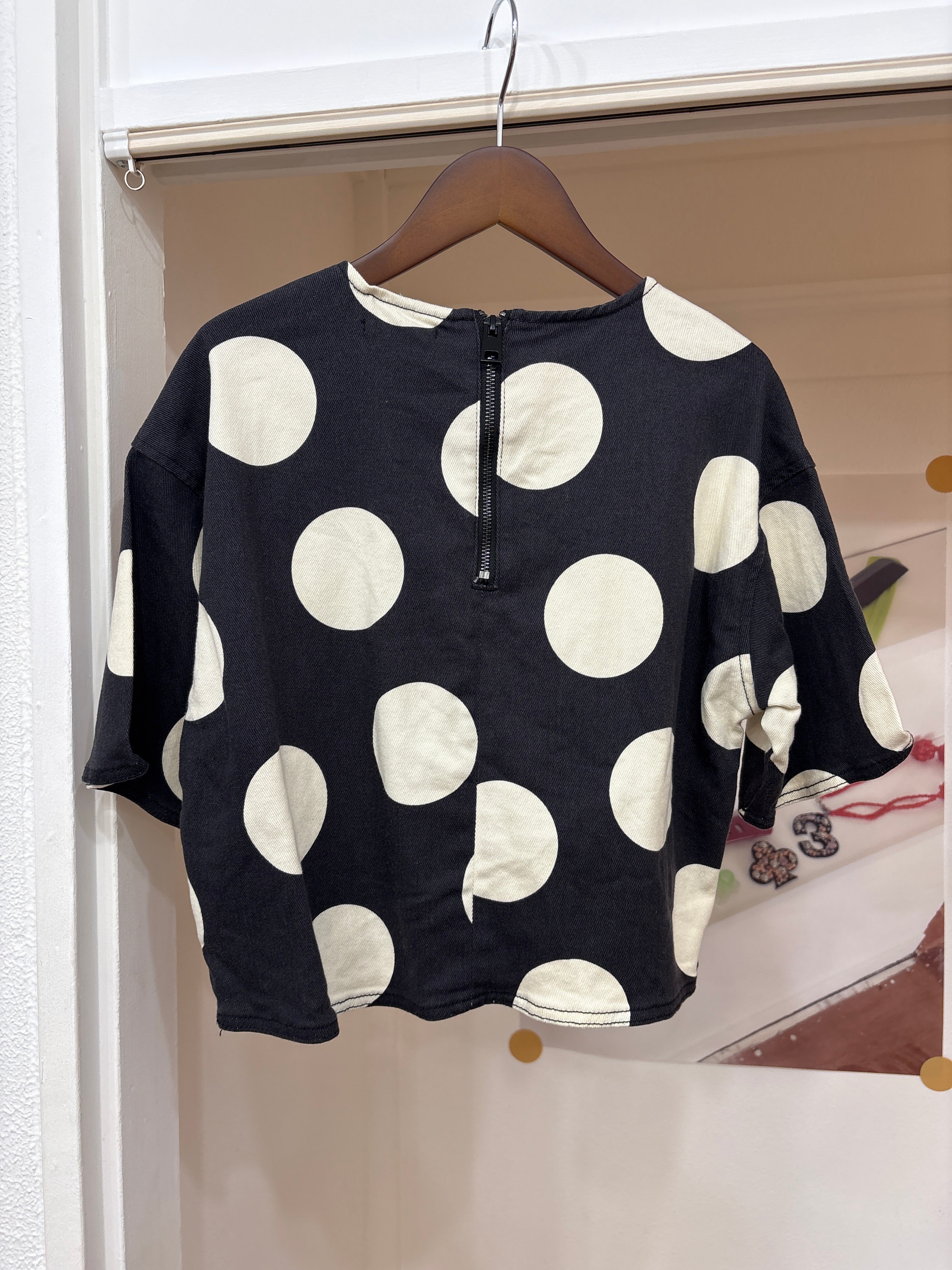 dot denim top