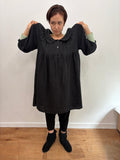 Vintage black linen dress