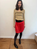red bi-color skirt