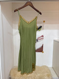 green lace cami dress
