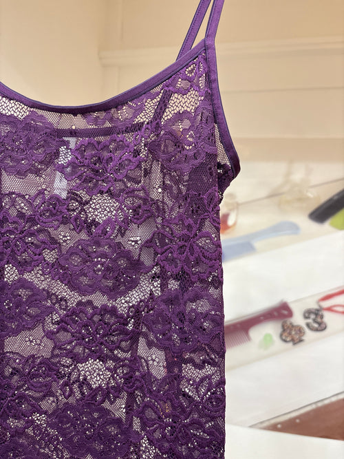 purple lace cami