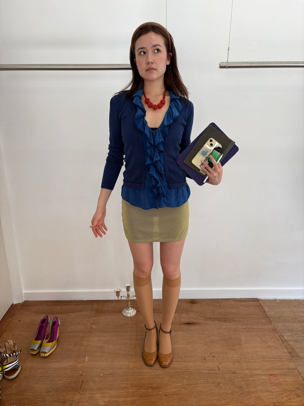 blue layered top