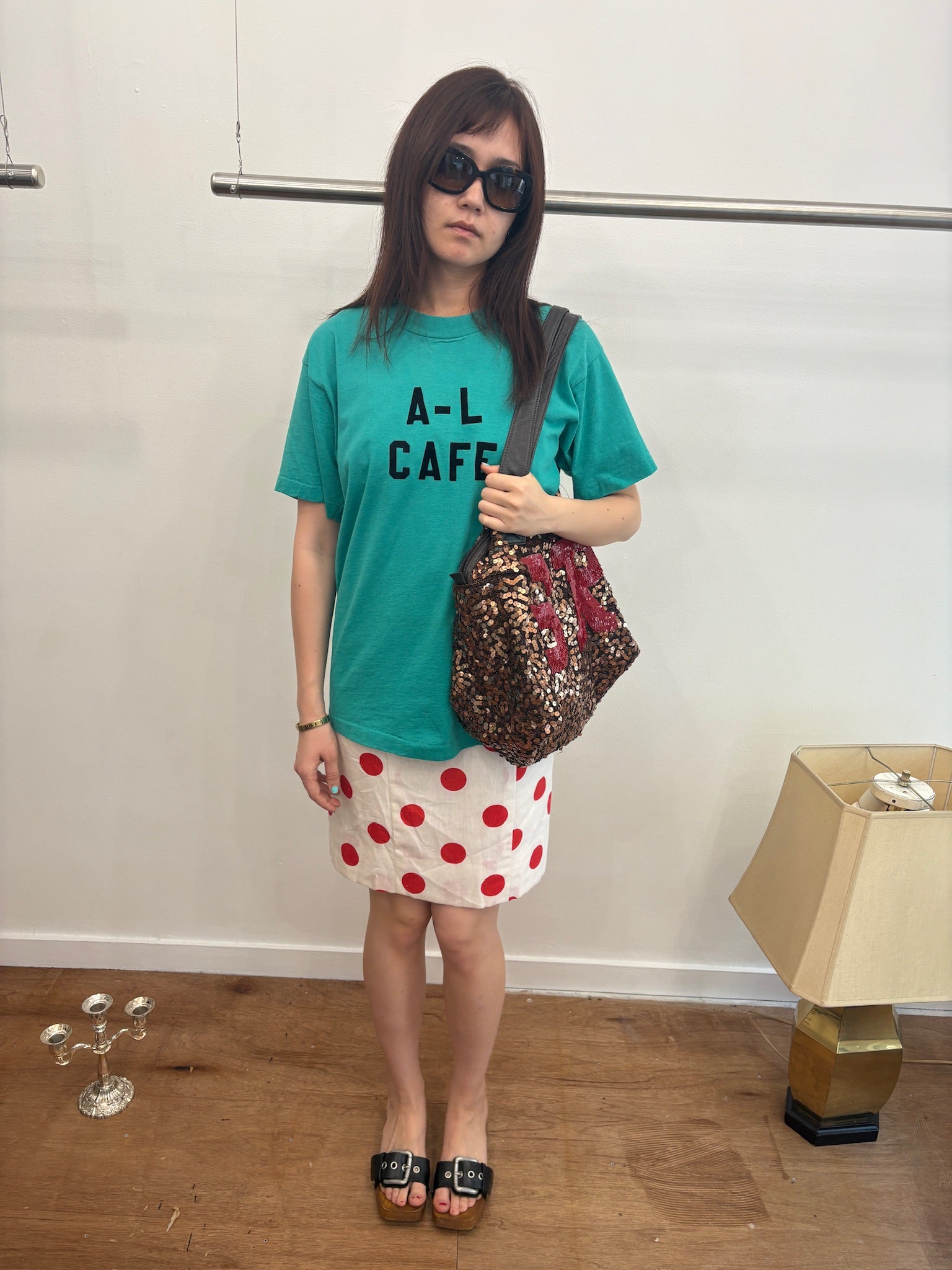 80's turquoise tee