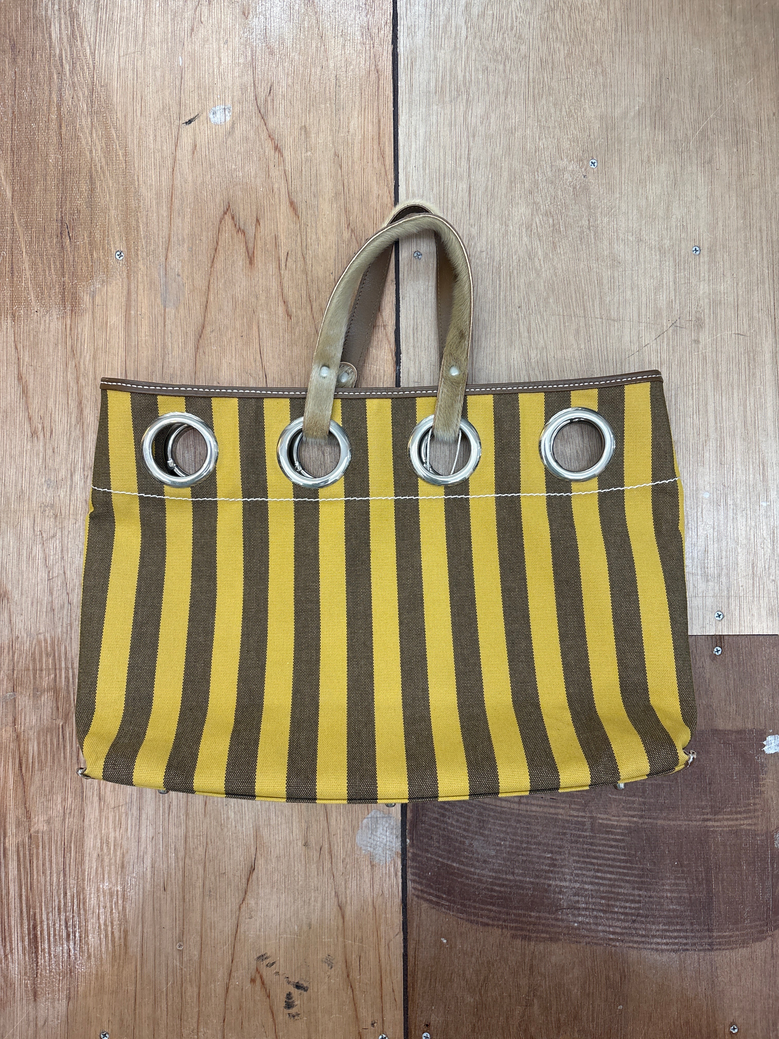 yellow stripe bag