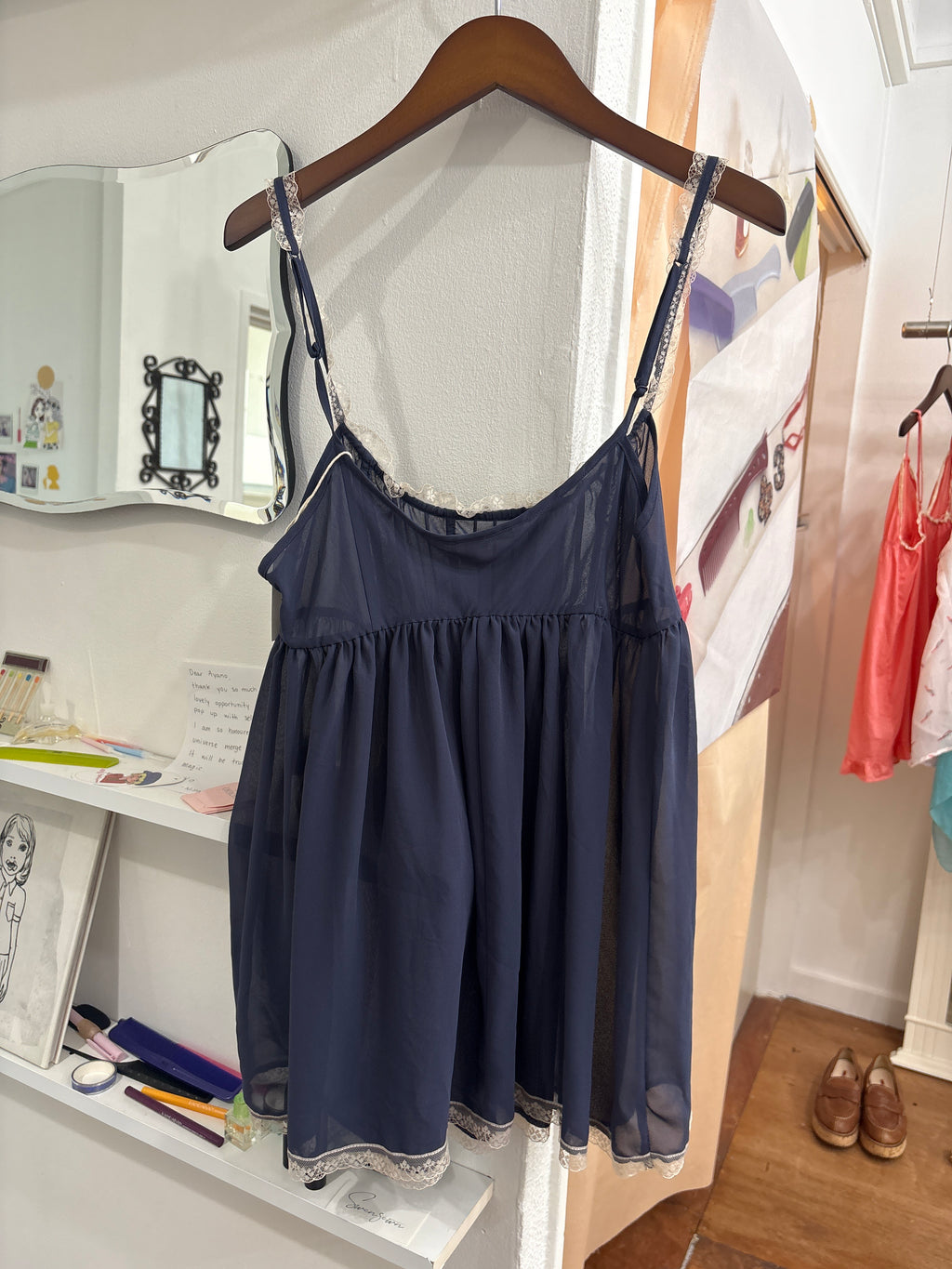 victoria's secret navy frill cami