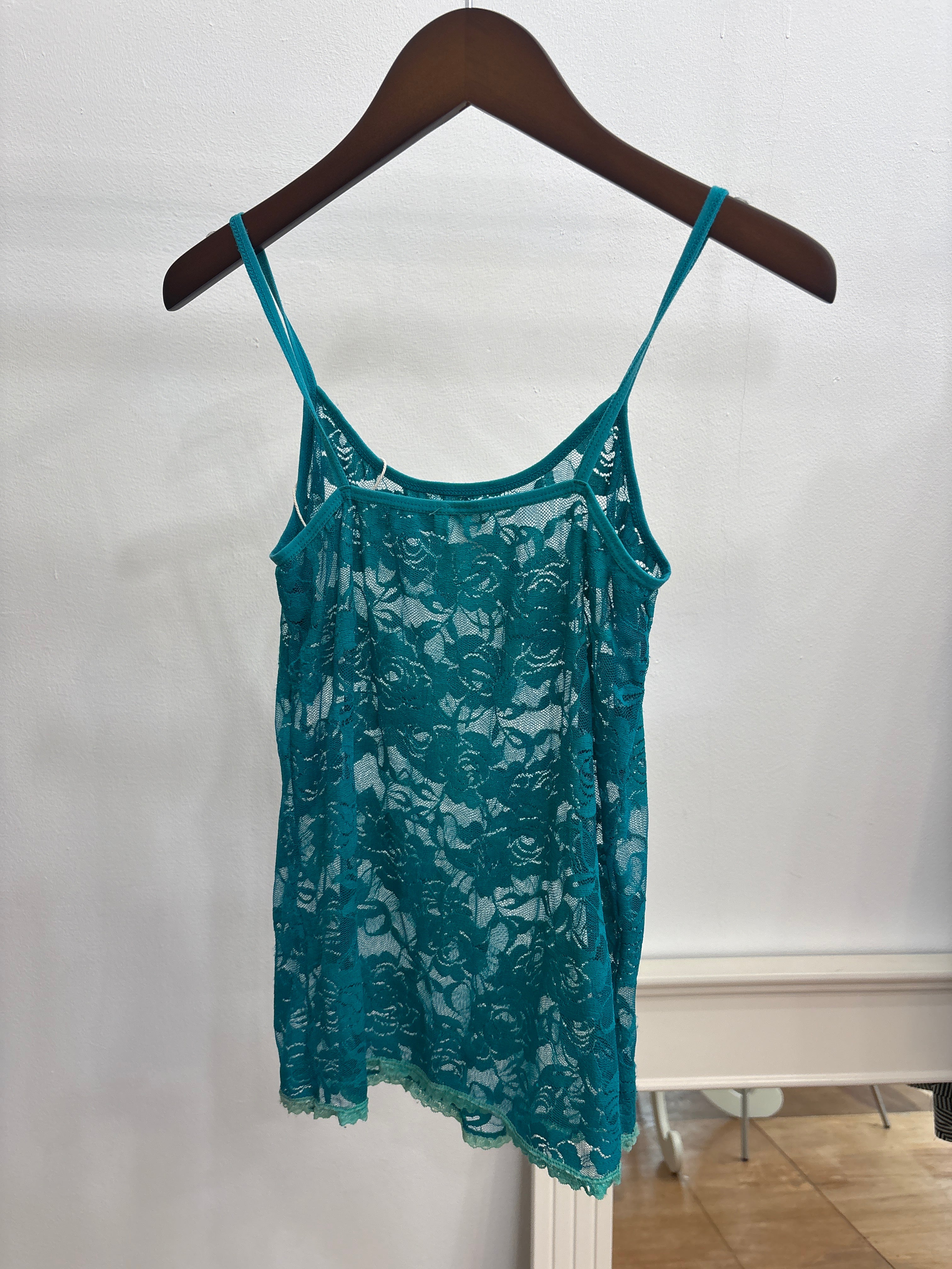 turquoise lace cami