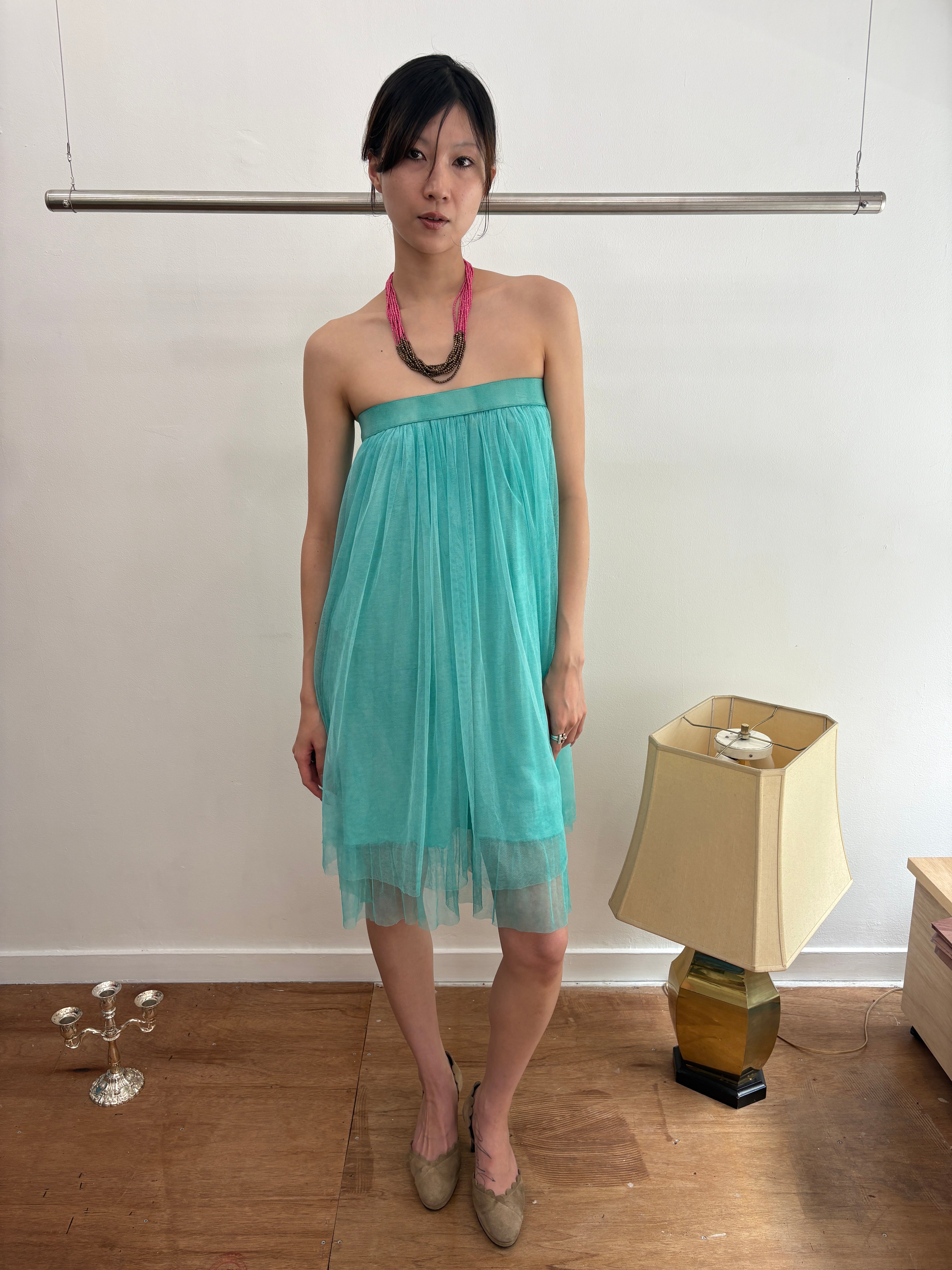 turquoise tule skirt