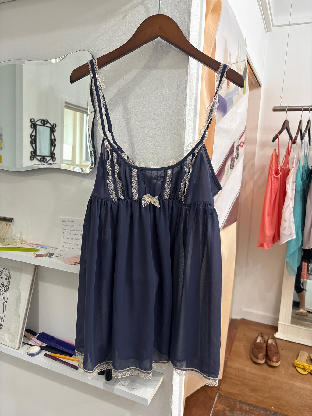 victoria's secret navy frill cami