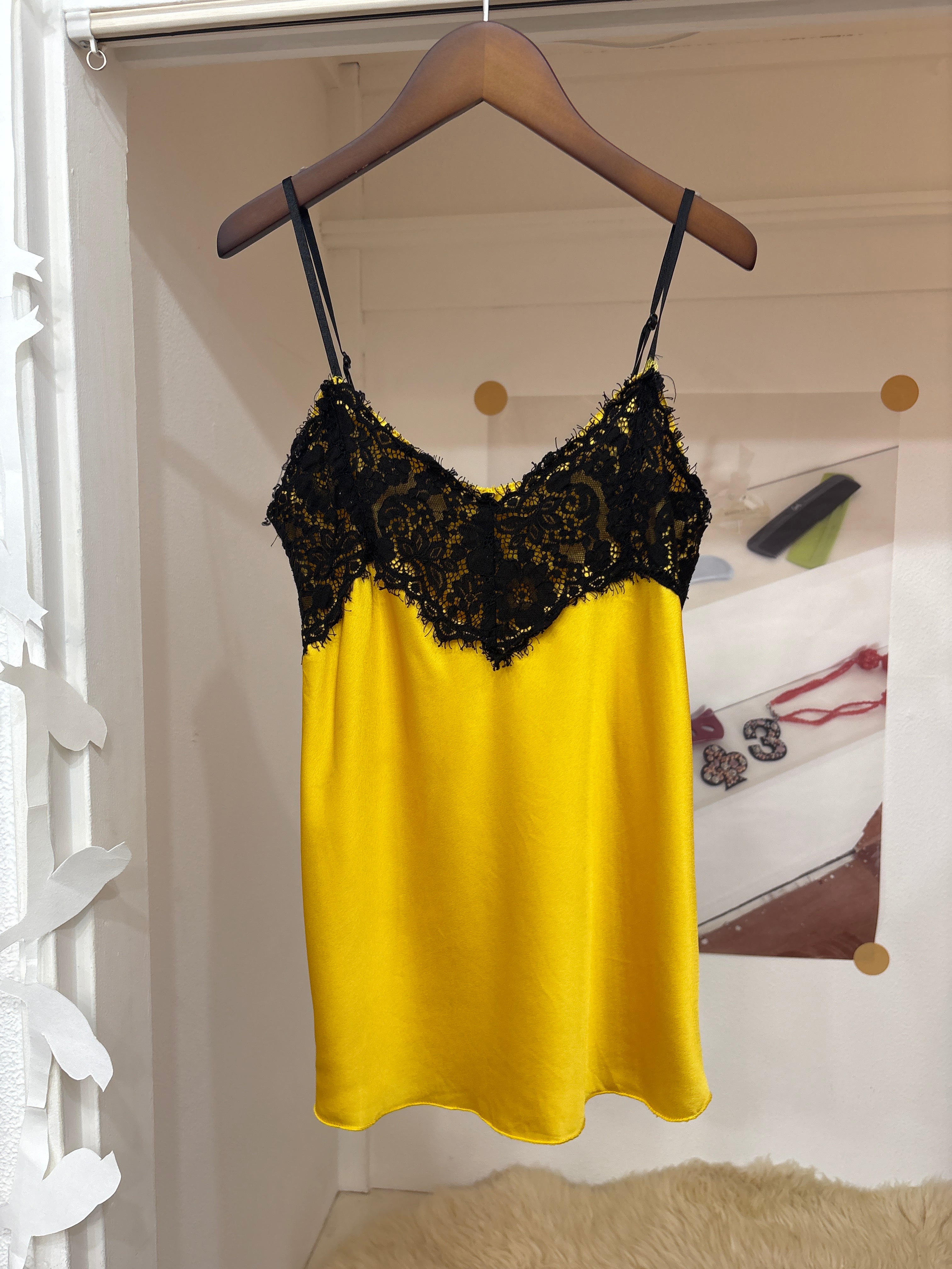 yellow lace cami
