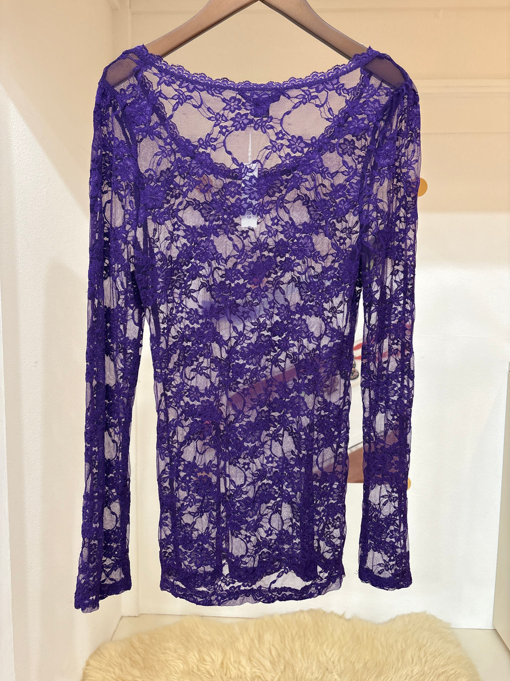purple lace top