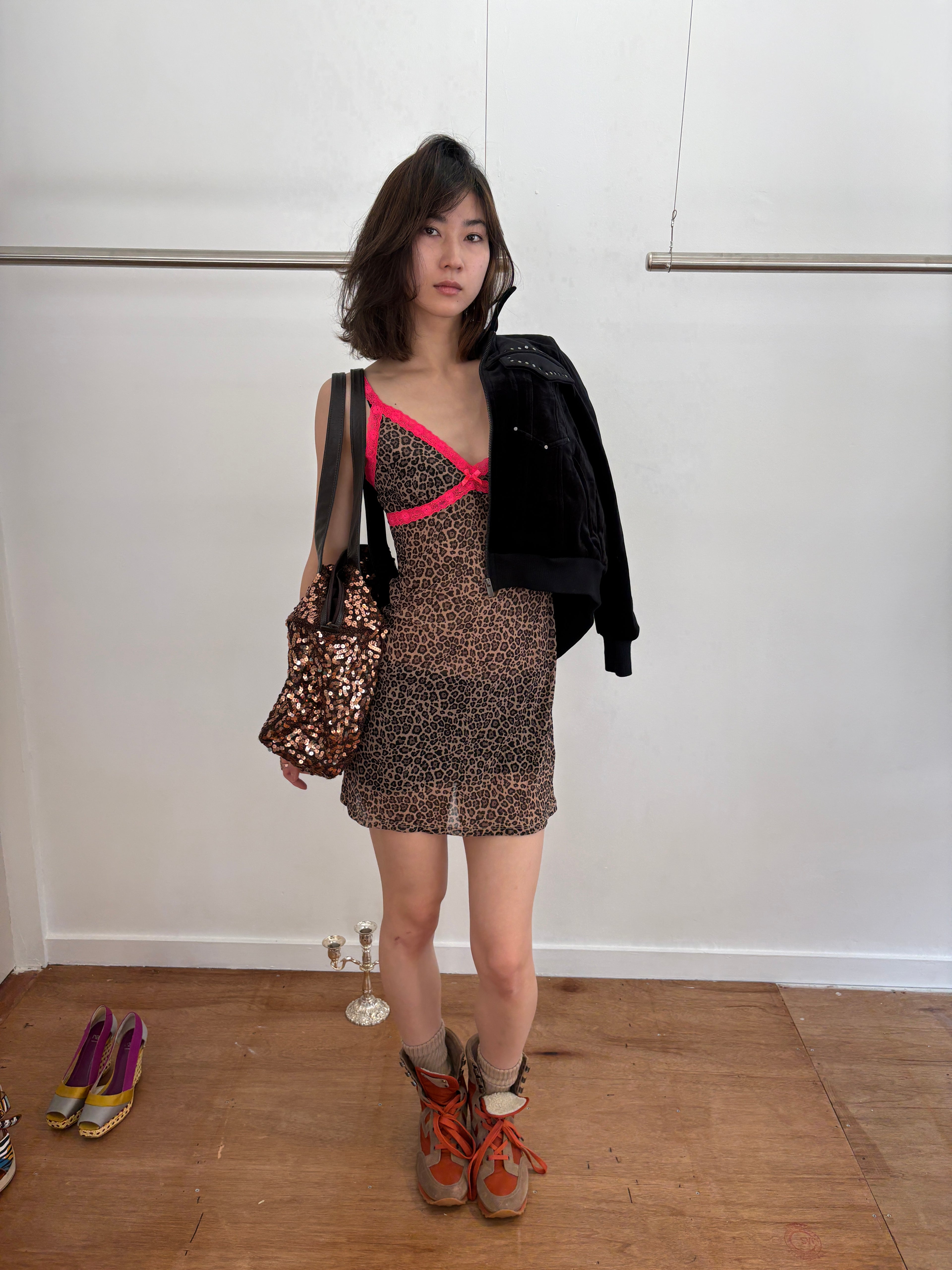 leopard cami dress