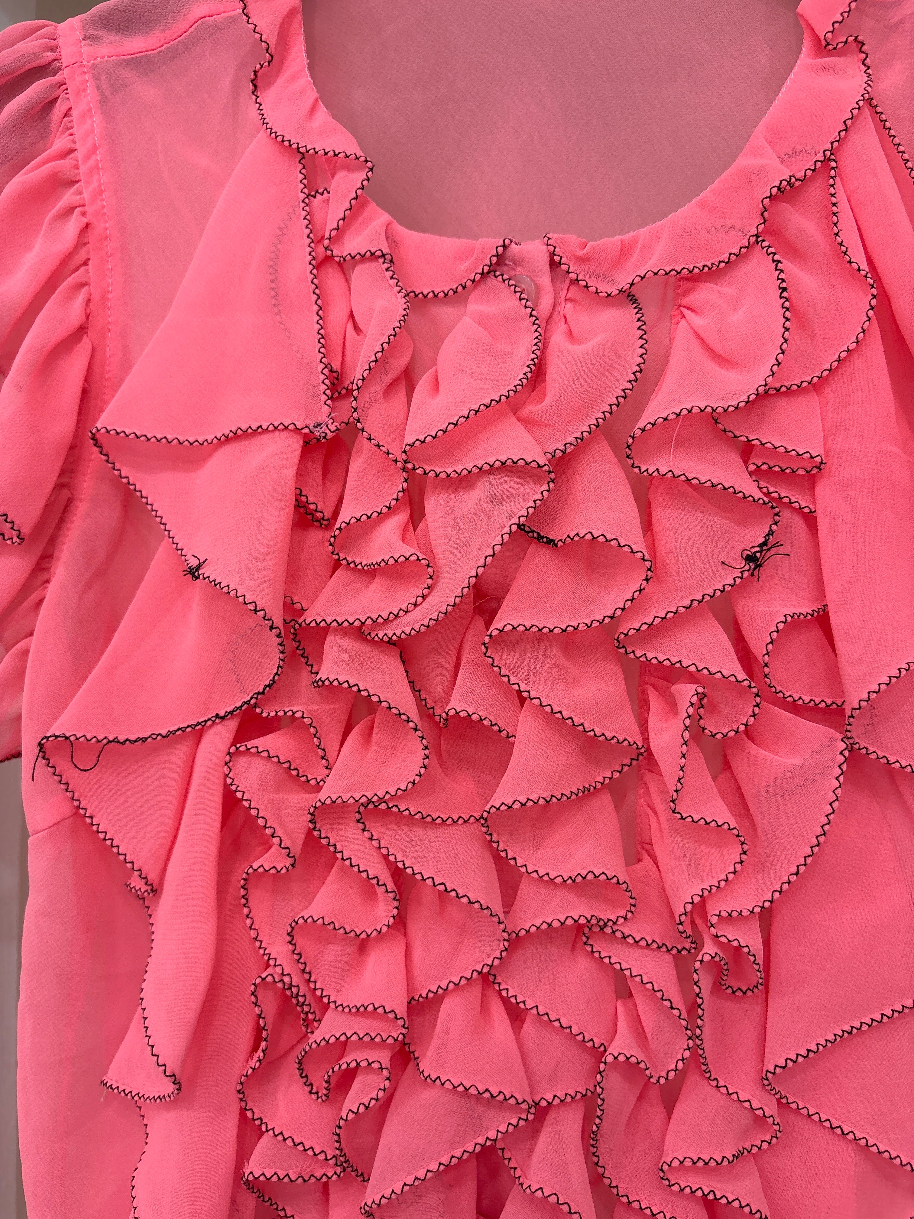 pink frill top