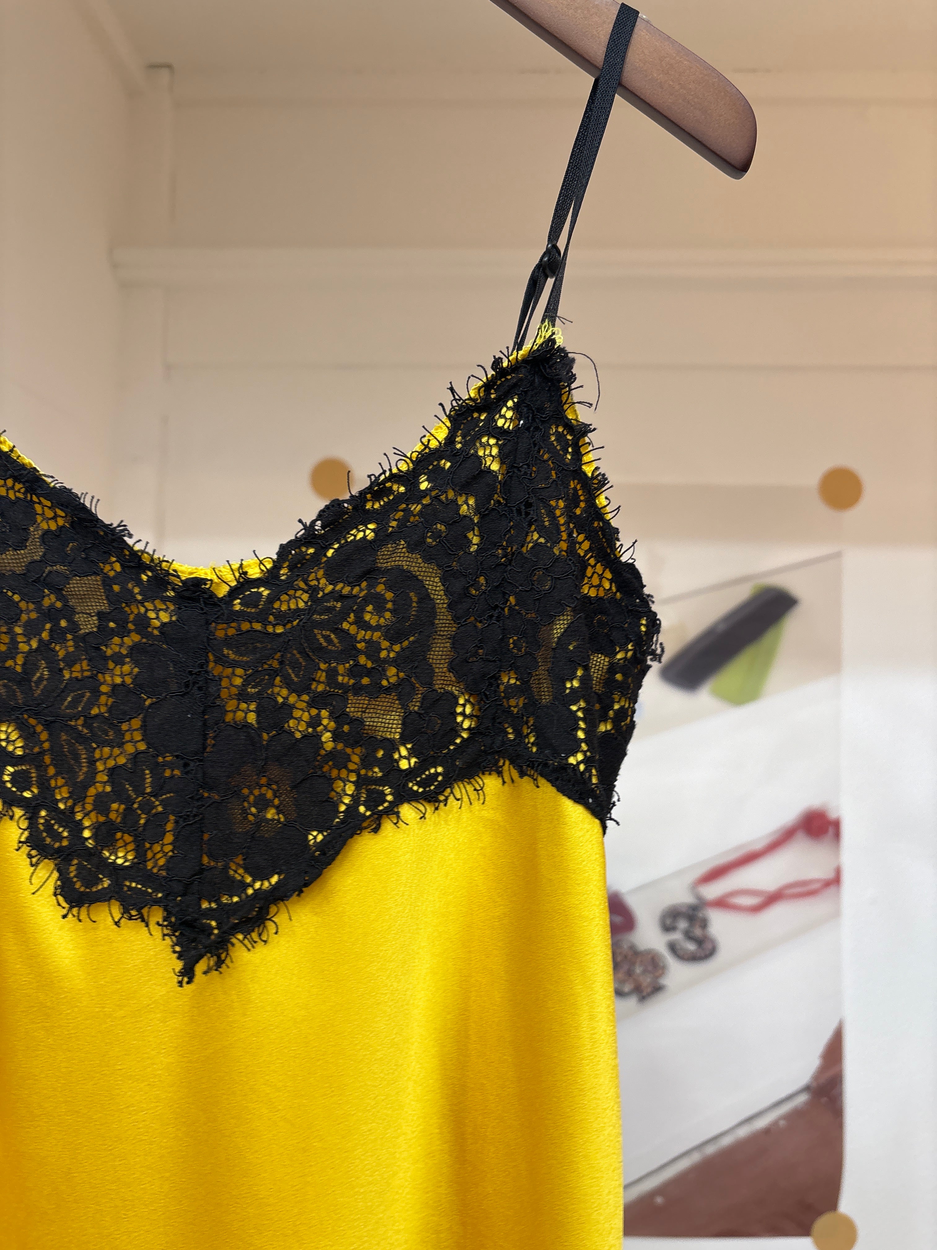 yellow lace cami