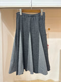 gray bi-color midi skirt