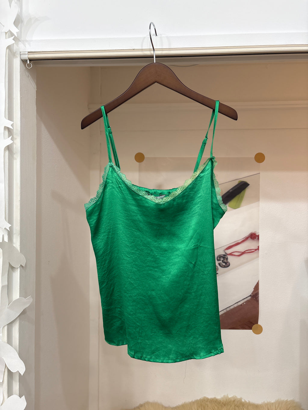 green lace cami