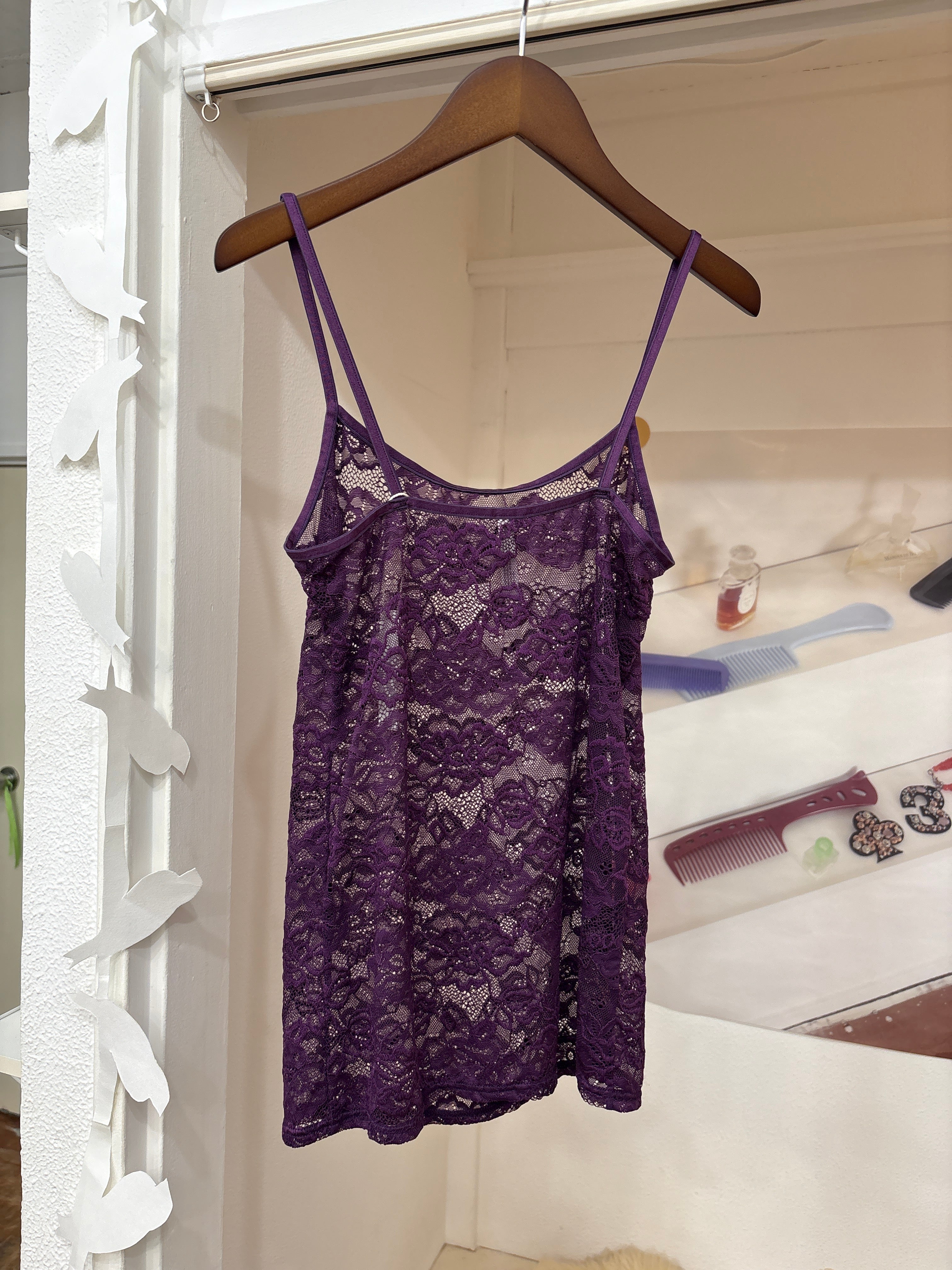 purple lace cami