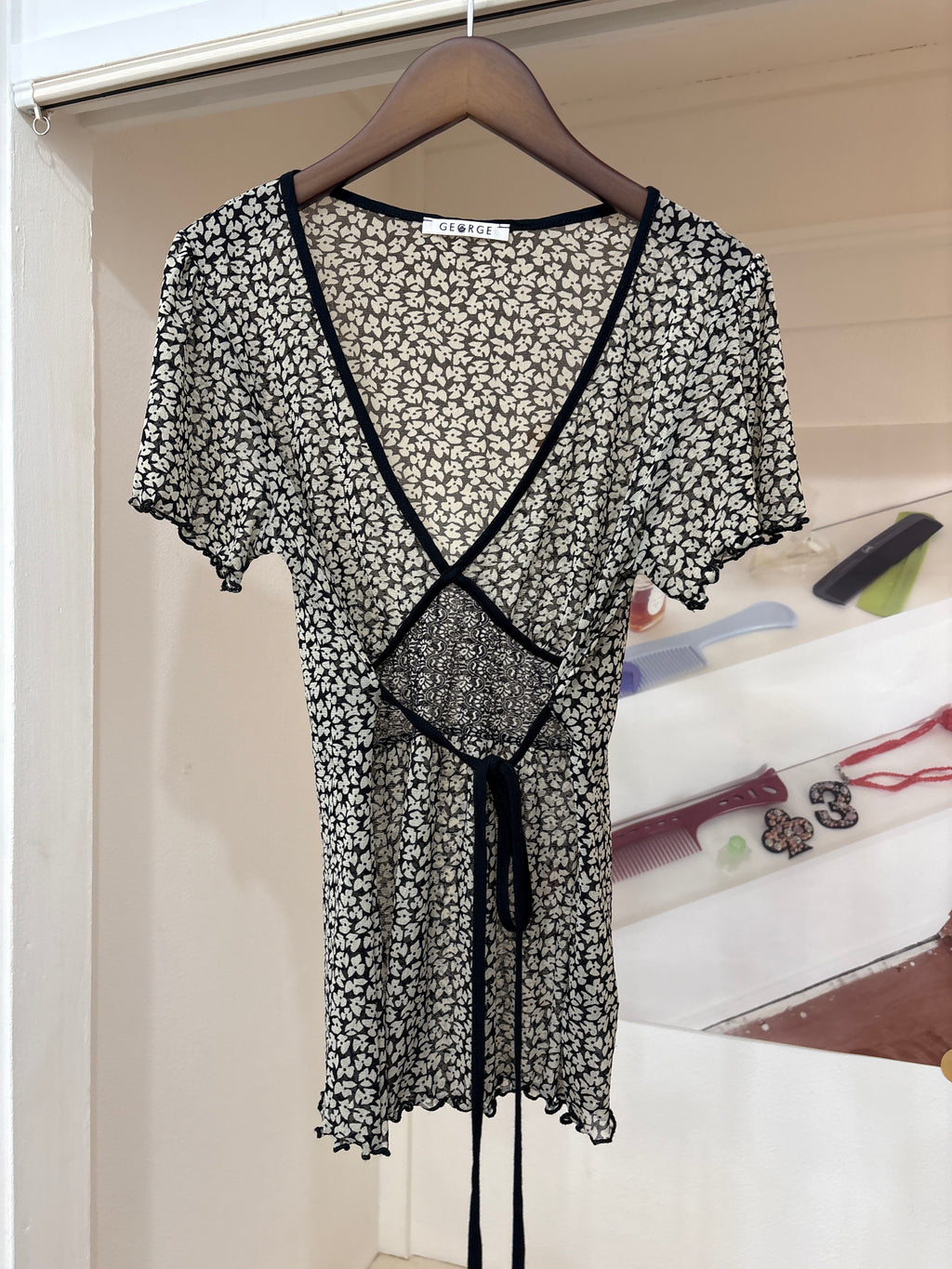 sheer flower top