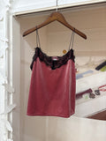 pink lace velours cami