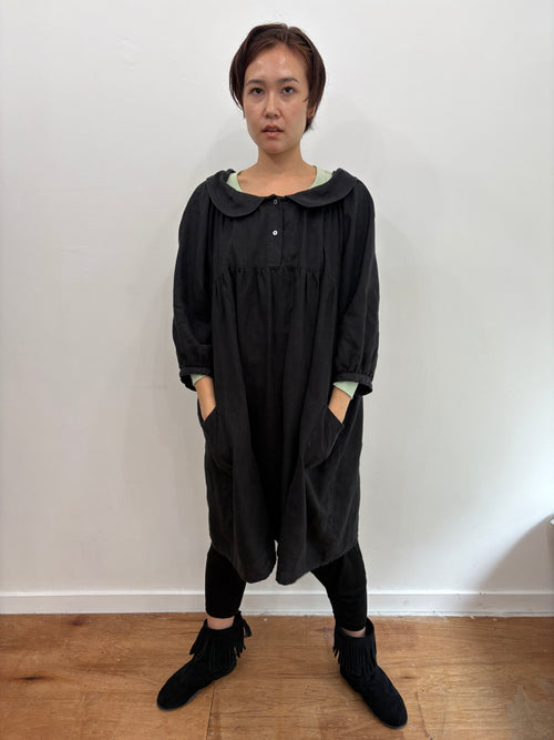 Vintage black linen dress