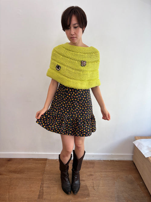 neon green poncho