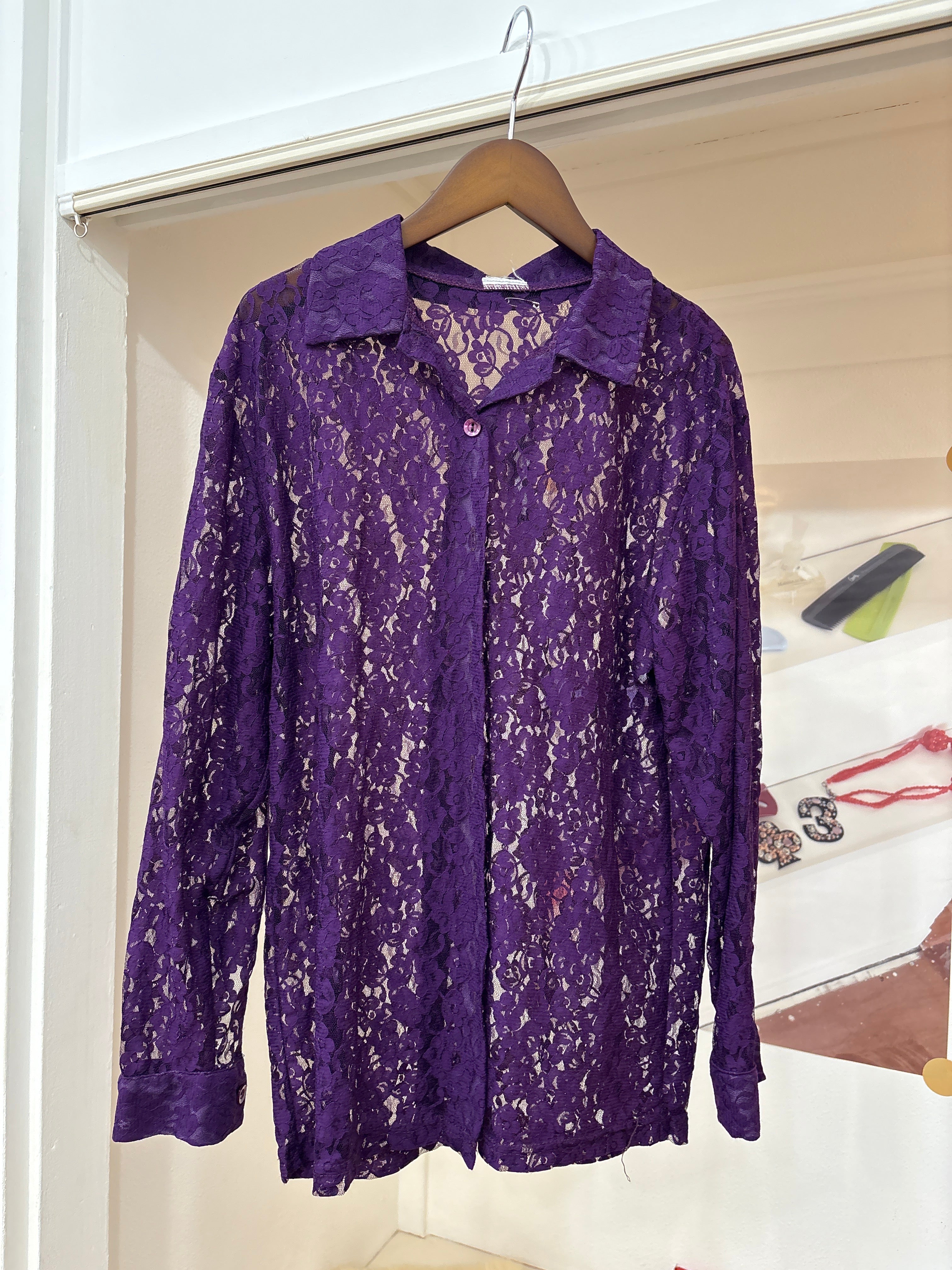 purple lace shirt
