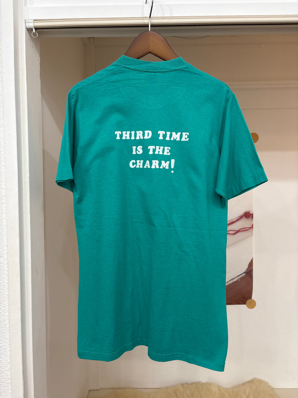 80's turquoise print tee