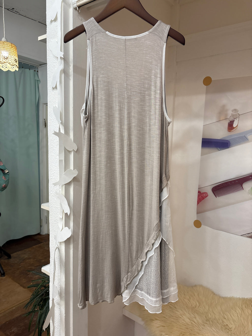 layered gray dress