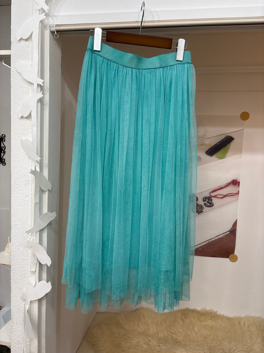turquoise tule skirt