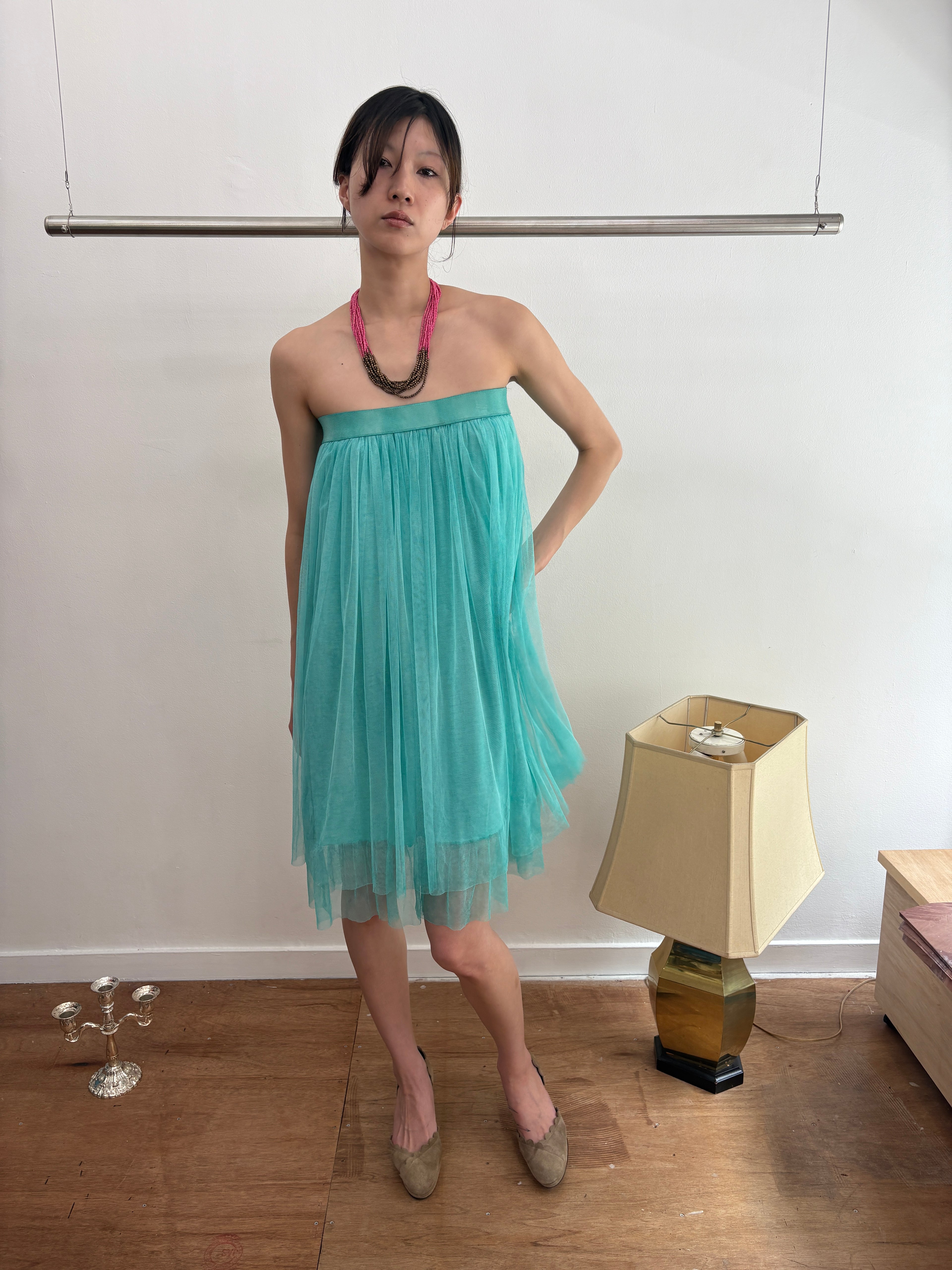 turquoise tule skirt
