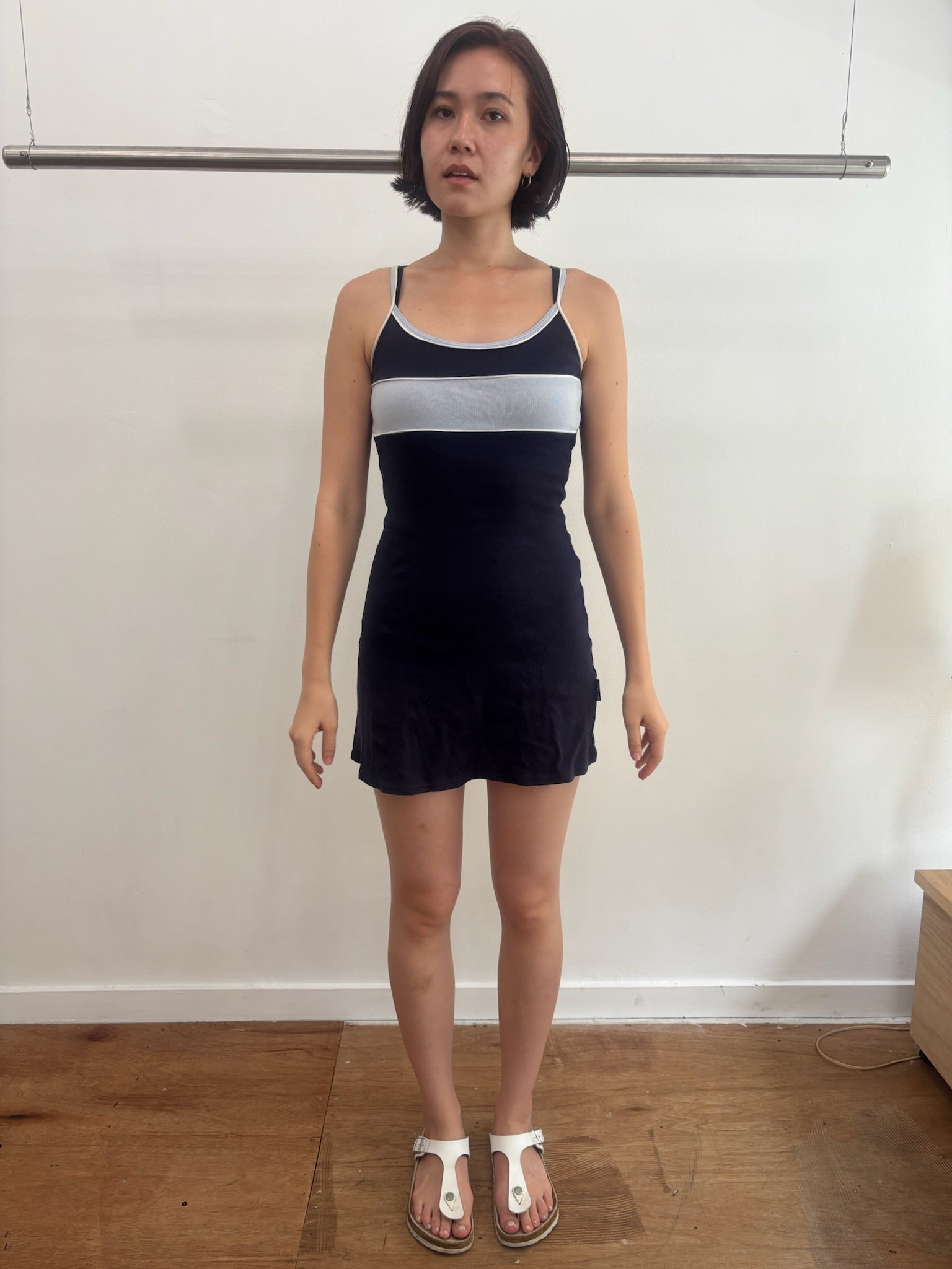 bi-color mini dress