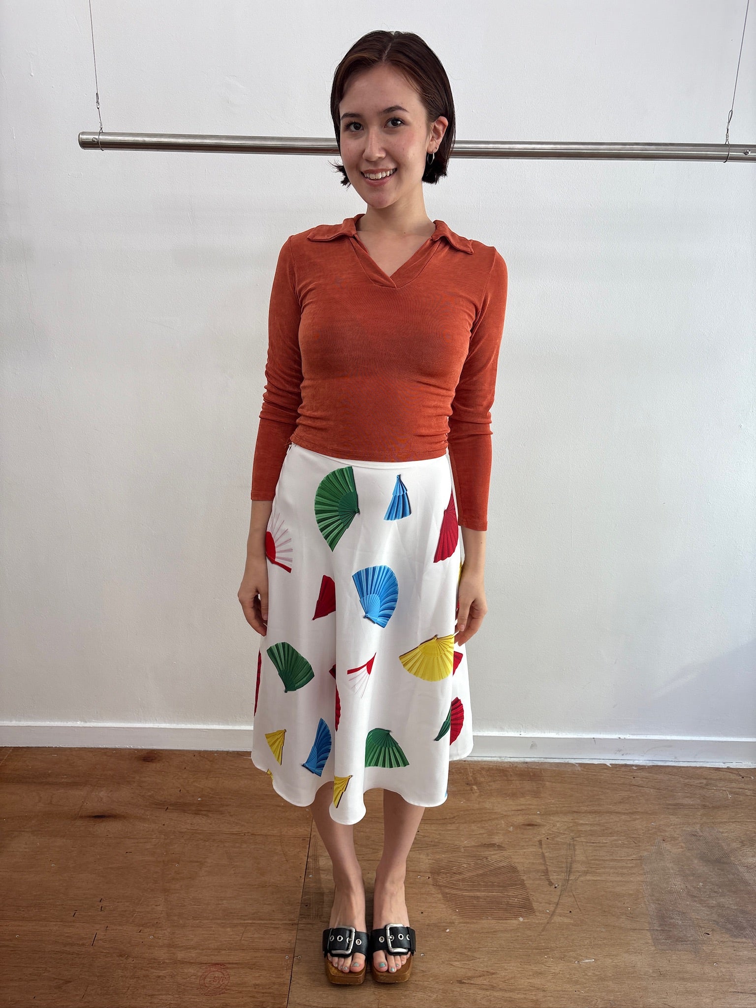 Agnes B. Japanese pattern skirt