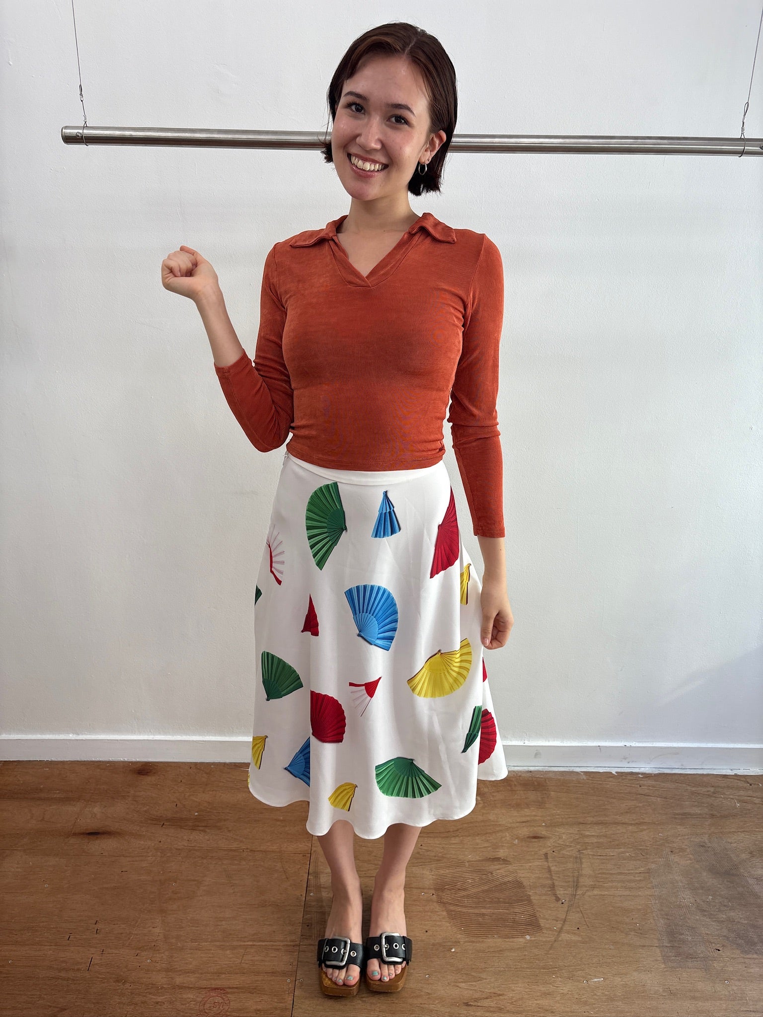 Agnes B. Japanese pattern skirt