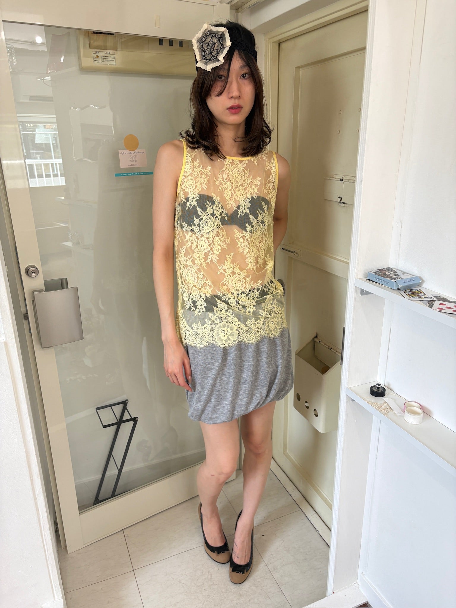 Cream lace tank