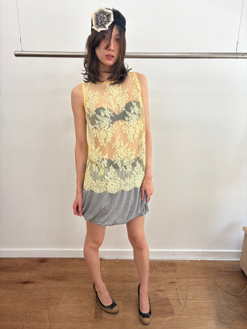 Cream lace tank