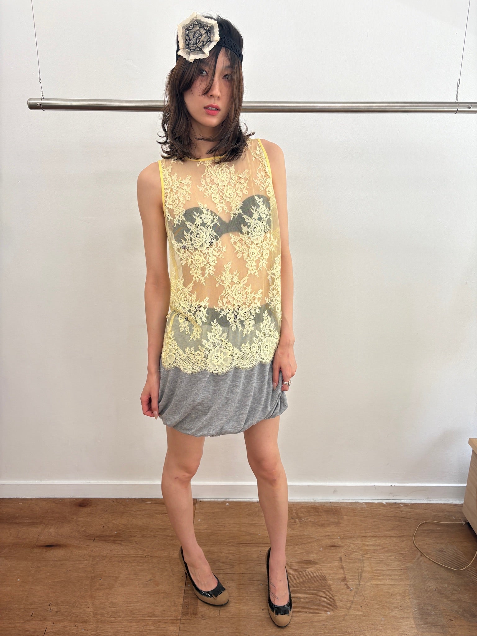 Cream lace tank